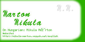 marton mikula business card